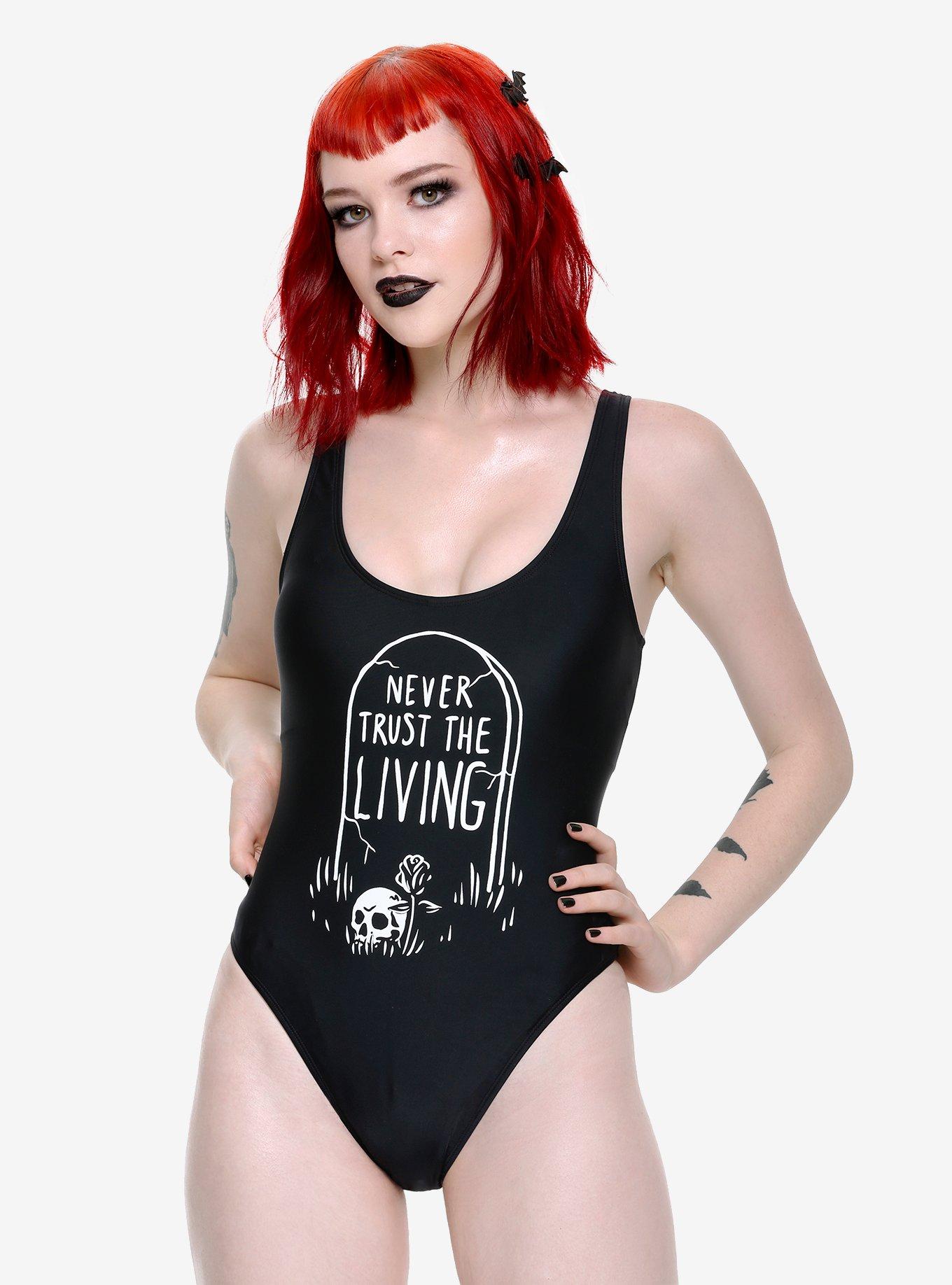 BlackCraft Never Trust The Living Swimsuit, BLACK, hi-res