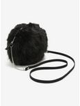 Black Faux Fur Canteen Crossbody Bag, , hi-res