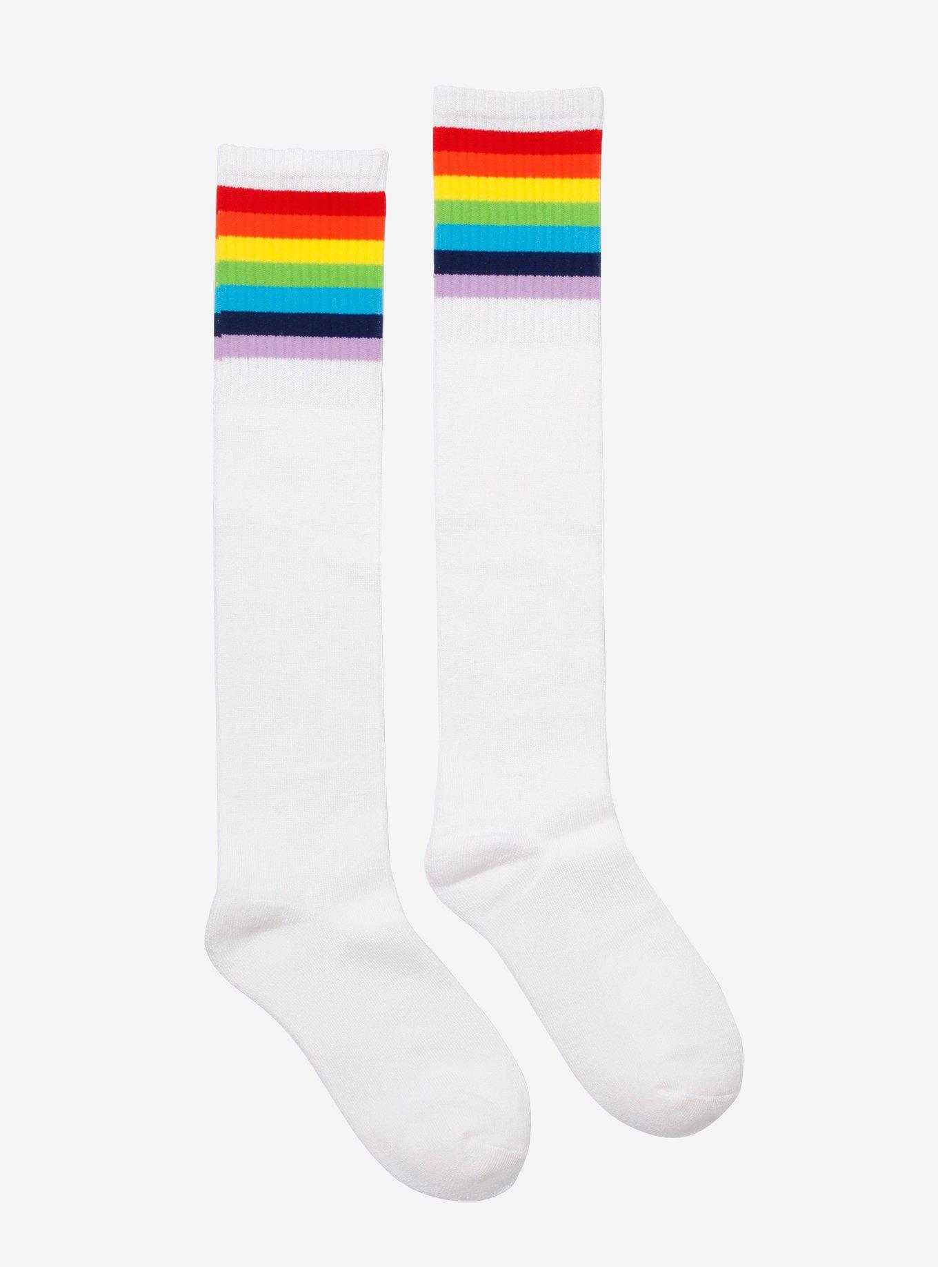 Rainbow Cuff KneeHigh Socks Hot Topic