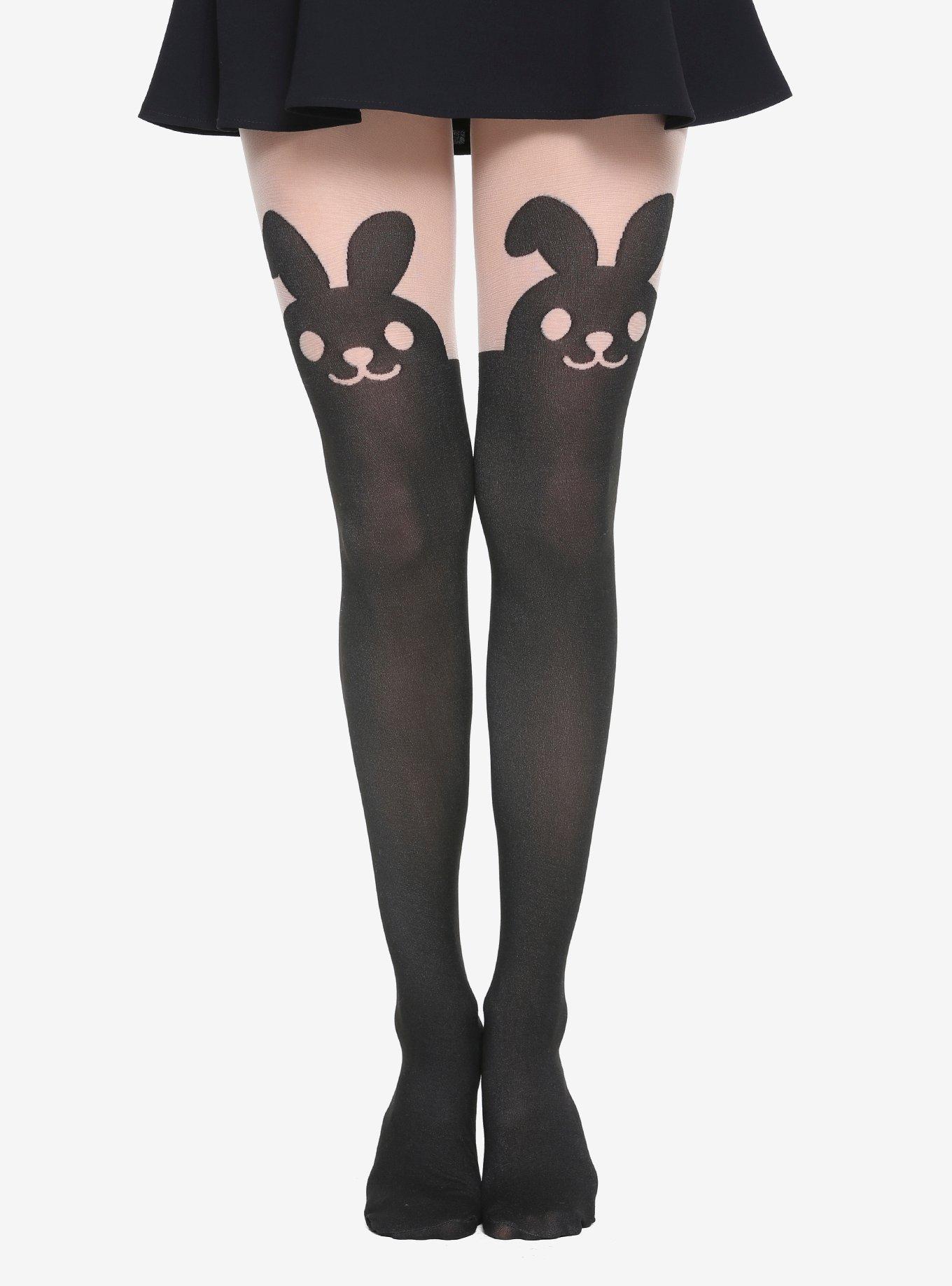 Blackheart Bunny Faux Thigh High Tights, , hi-res