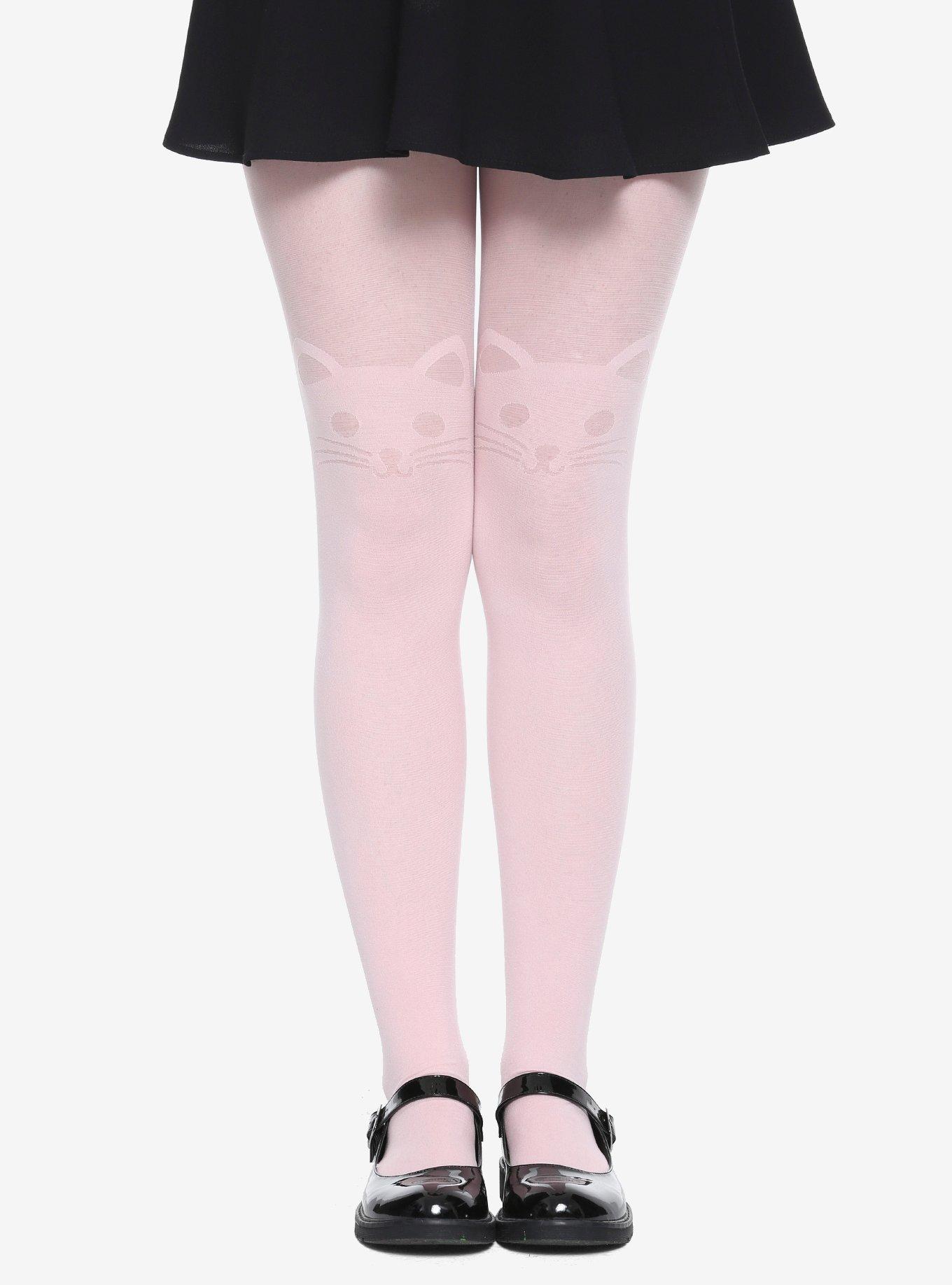 Cat Love Anime Tights Faux Stockings Spandex Animal Tights Kitty