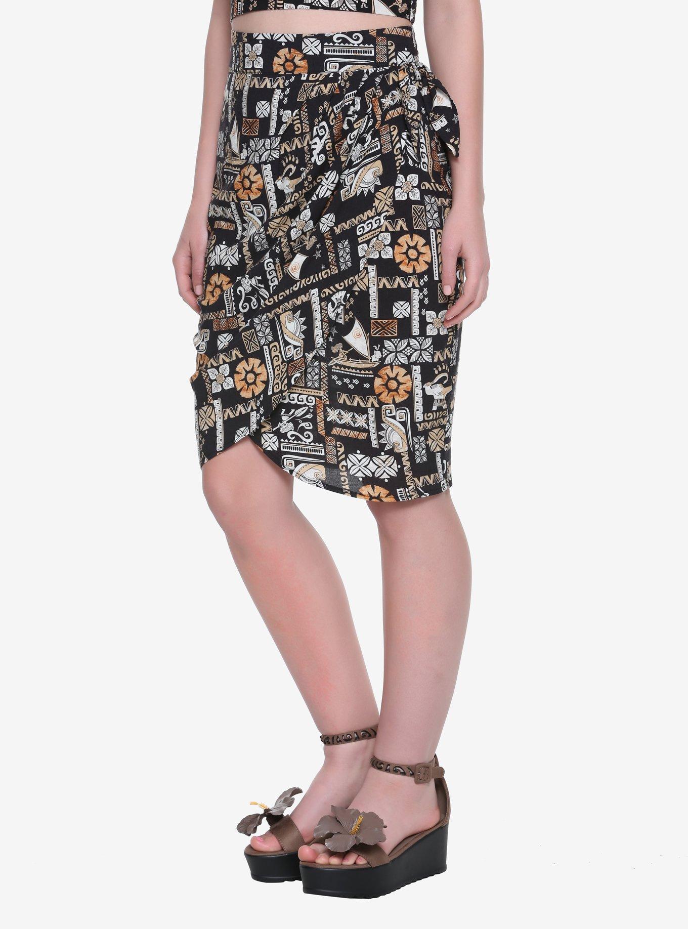 Her Universe Disney Moana Retro Wrap Skirt, MULTICOLOR, hi-res