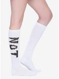 White & Black Not Normal Knee-High Socks, , hi-res