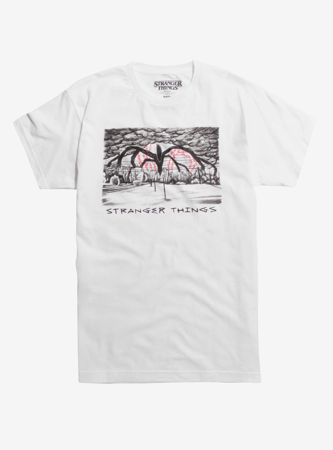 Stranger Things Shadow Monster Sketch T-Shirt, WATERMELON LOVE, hi-res