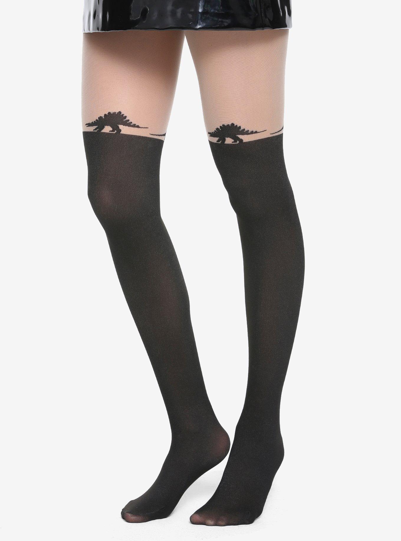 Blackheart Dinosaur Faux Thigh High Tights, , hi-res