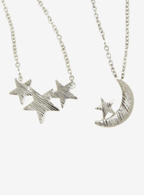 Blackheart Moon & Stars Best Friend Necklace Set | Hot Topic