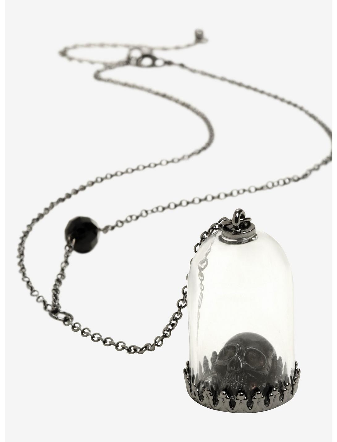 Blackheart Skull In A Jar Necklace, , hi-res