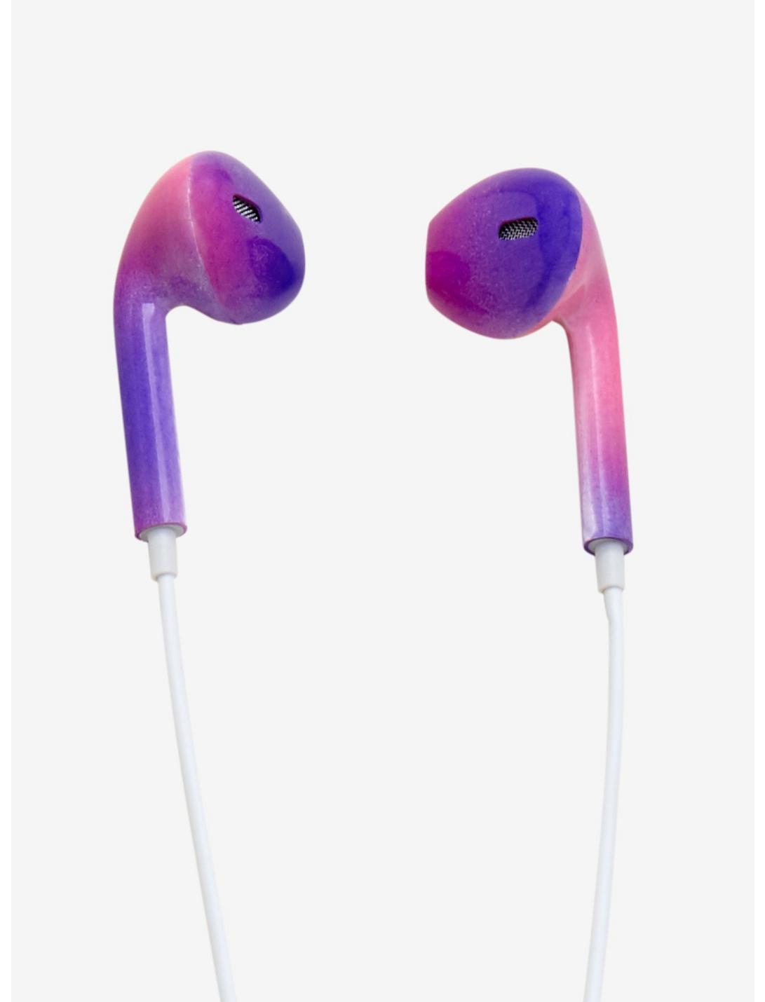 Purple Pink Ombre Earbuds, , hi-res