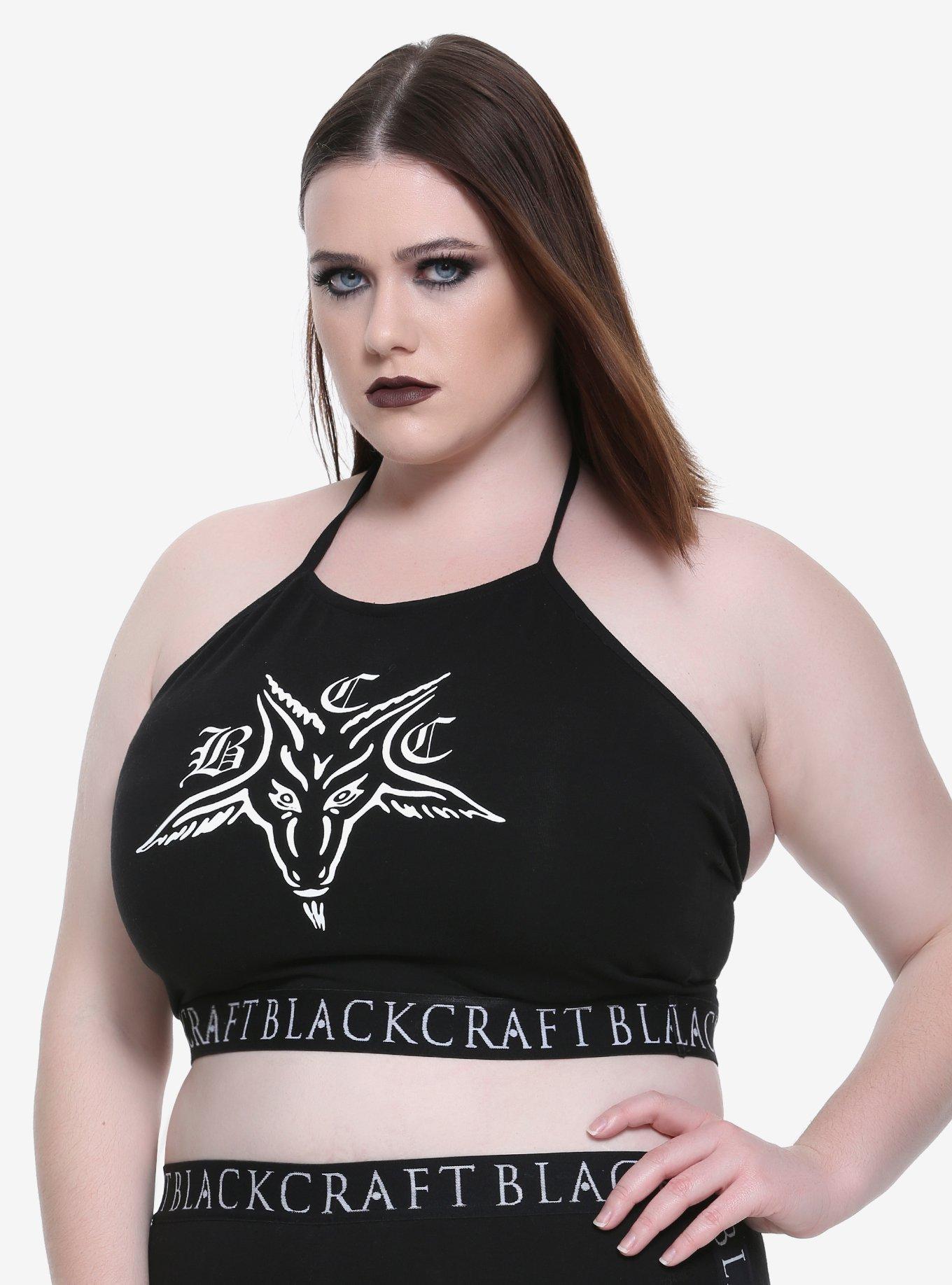 BlackCraft Baphomet Girls Halter Top Plus Size Hot Topic Exclusive, BLACK, hi-res