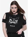 BlackCraft Harness Cold Shoulder Girls Crop Top Plus Size Hot Topic Exclusive, BLACK, hi-res
