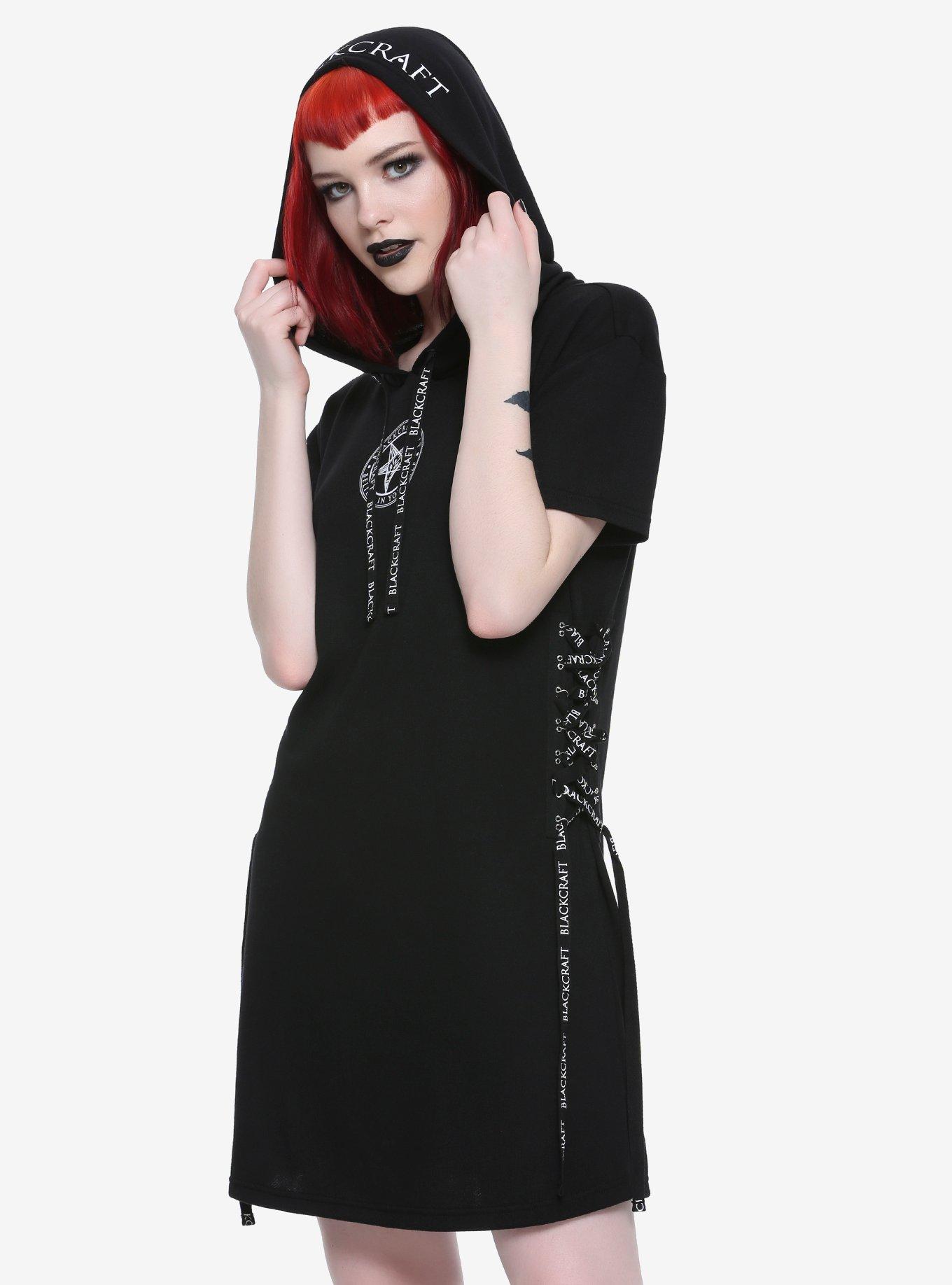 BlackCraft Baphomet Hooded Dress Hot Topic Exclusive, BLACK, hi-res