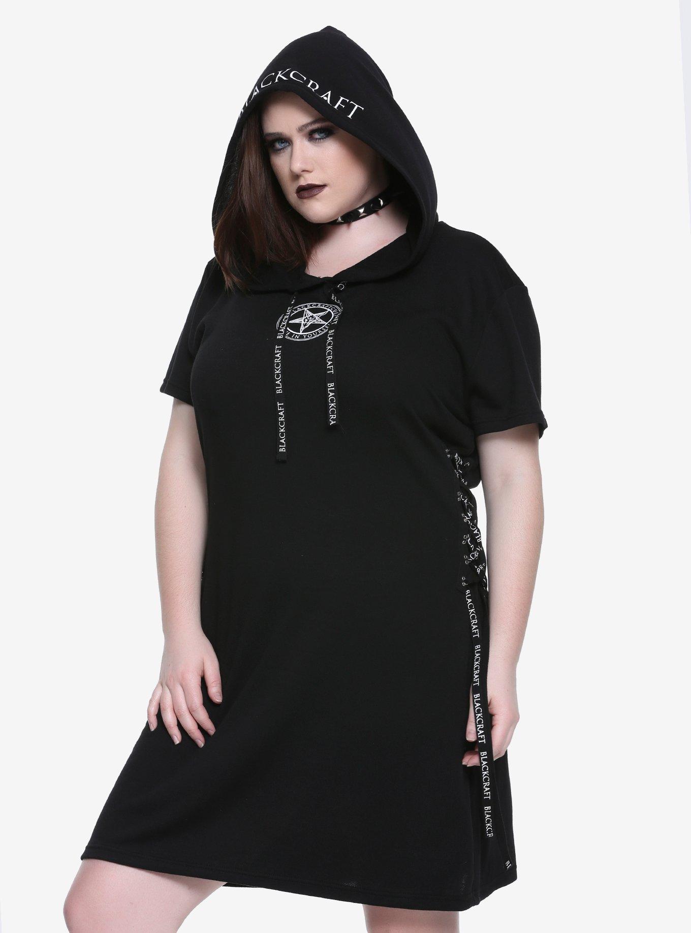 BlackCraft Baphomet Hooded Dress Plus Size Hot Topic Exclusive, BLACK, hi-res