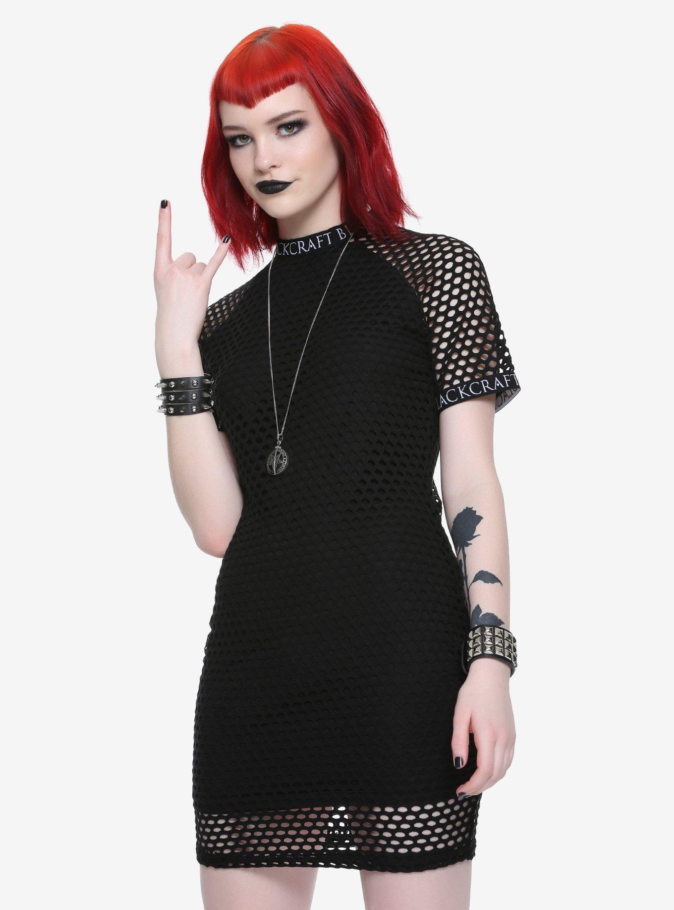 BlackCraft Fishnet Dress Hot Topic Exclusive