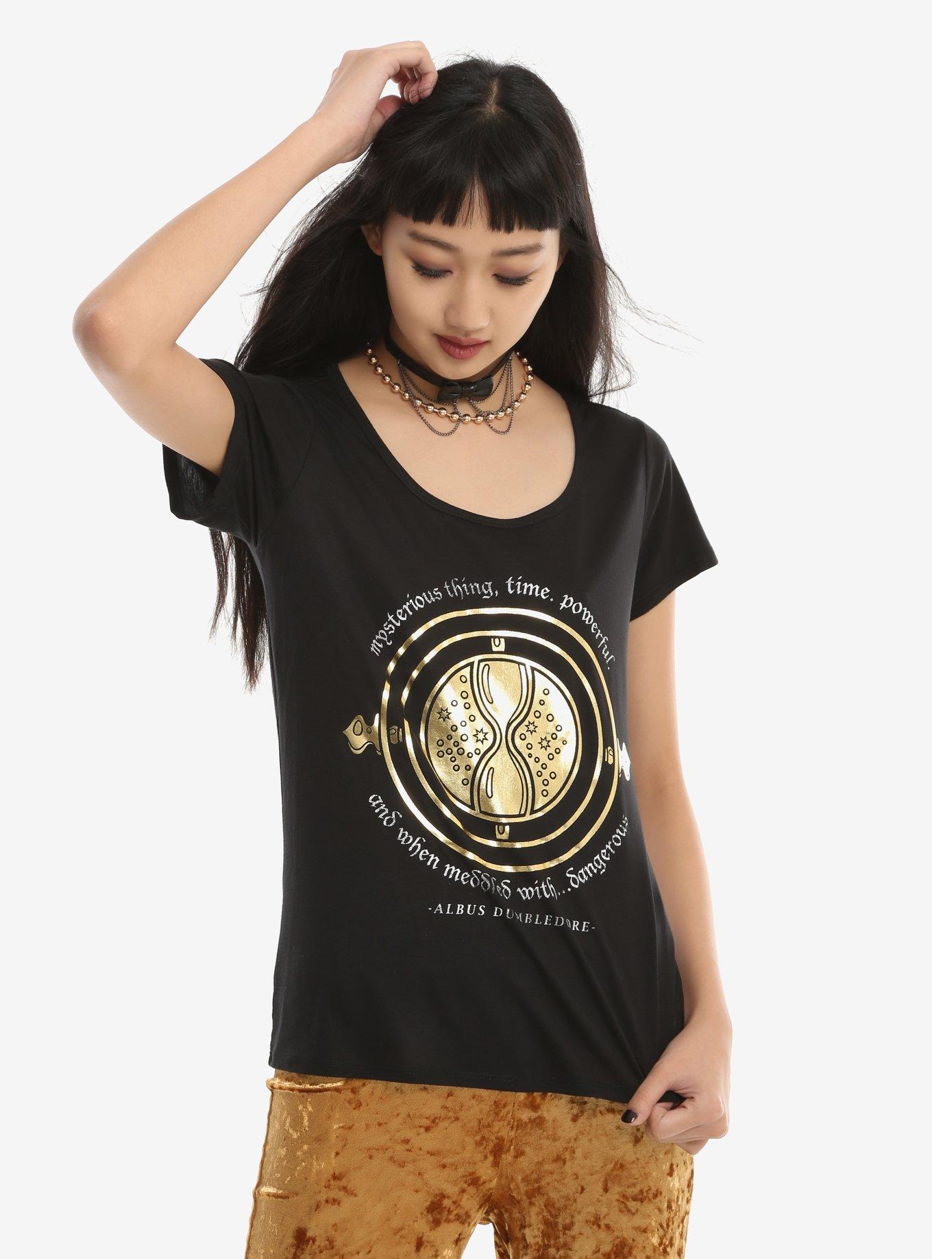 Harry Potter Time-Turner Foil Girls T-Shirt, BLACK, hi-res