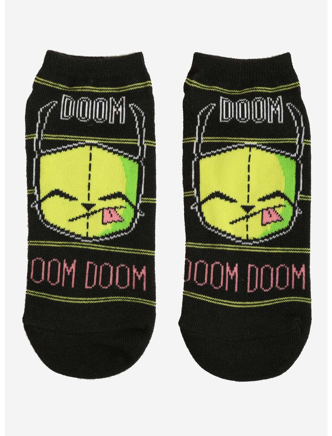 Invader Zim Doom Doom Doom No-Show Socks, , hi-res