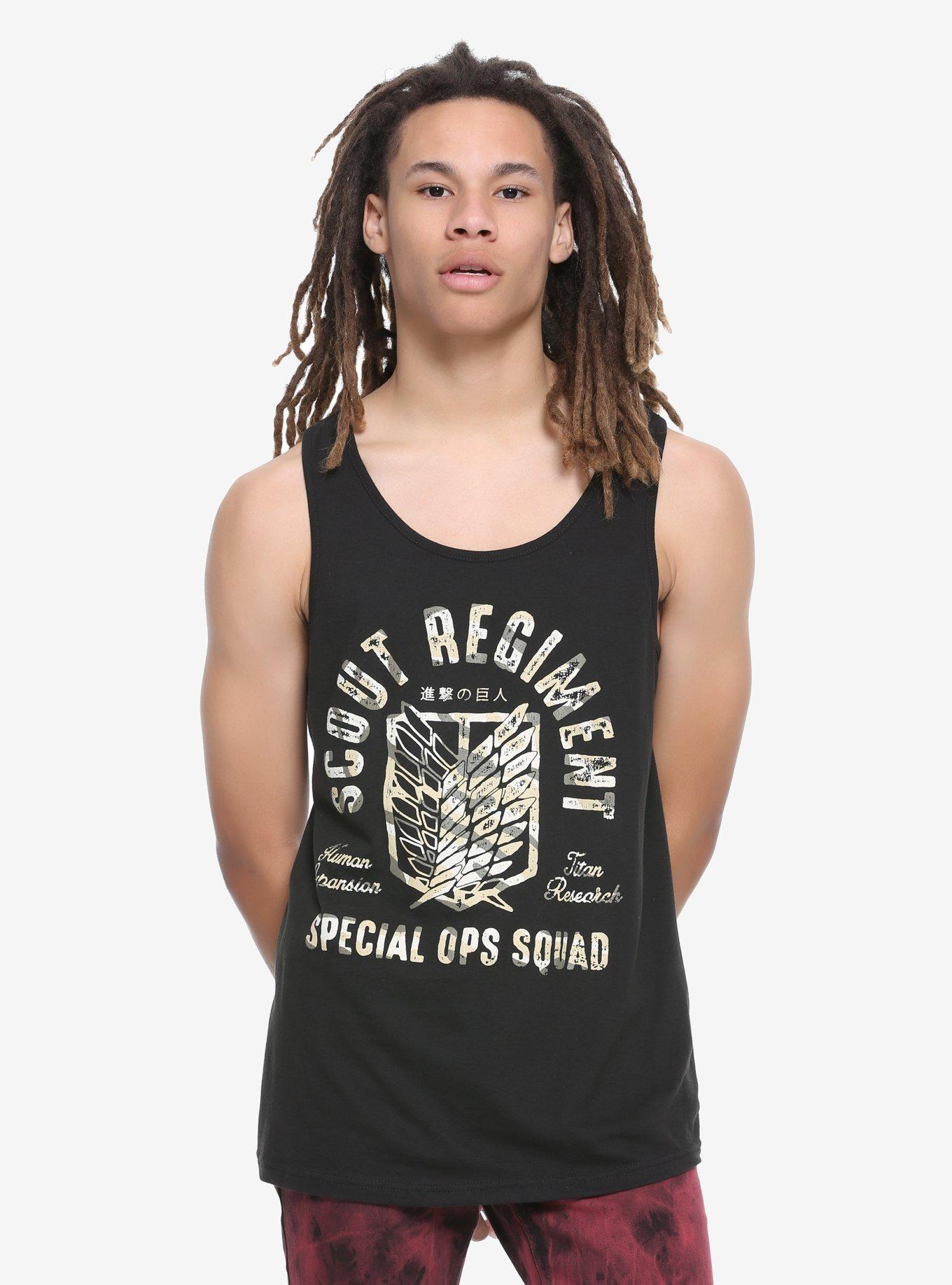 Attack On Titan Camo Scouting Regimen Tank Top, CAMO, hi-res