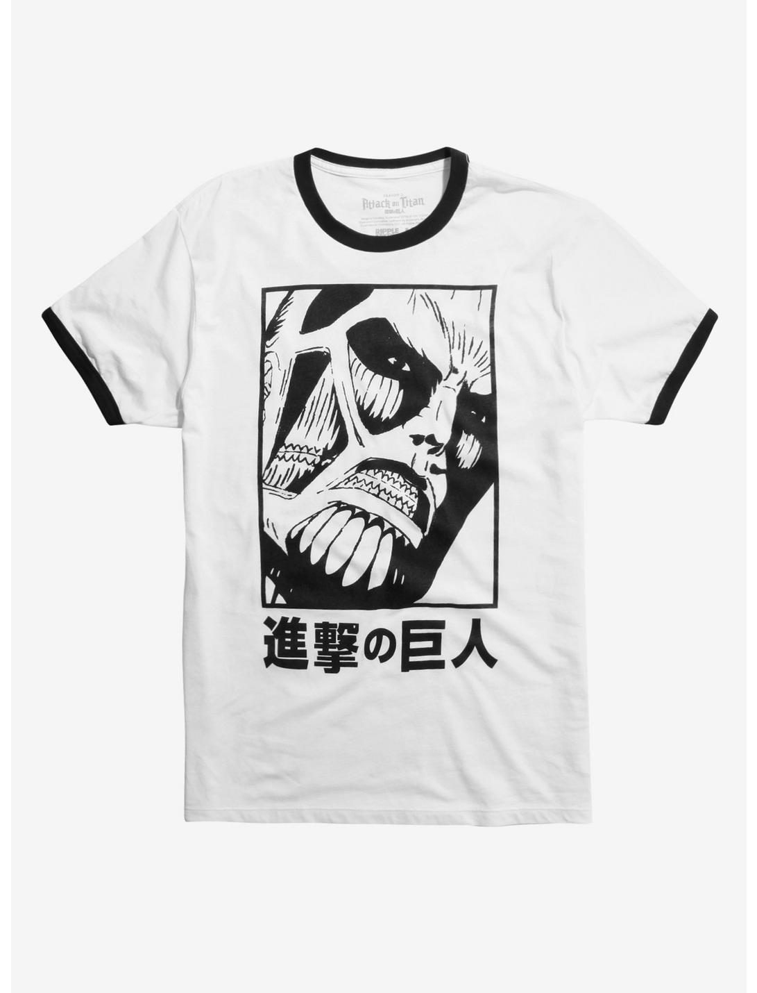 Attack On Titan Colossus Titan Ringer T-Shirt, BLACK, hi-res