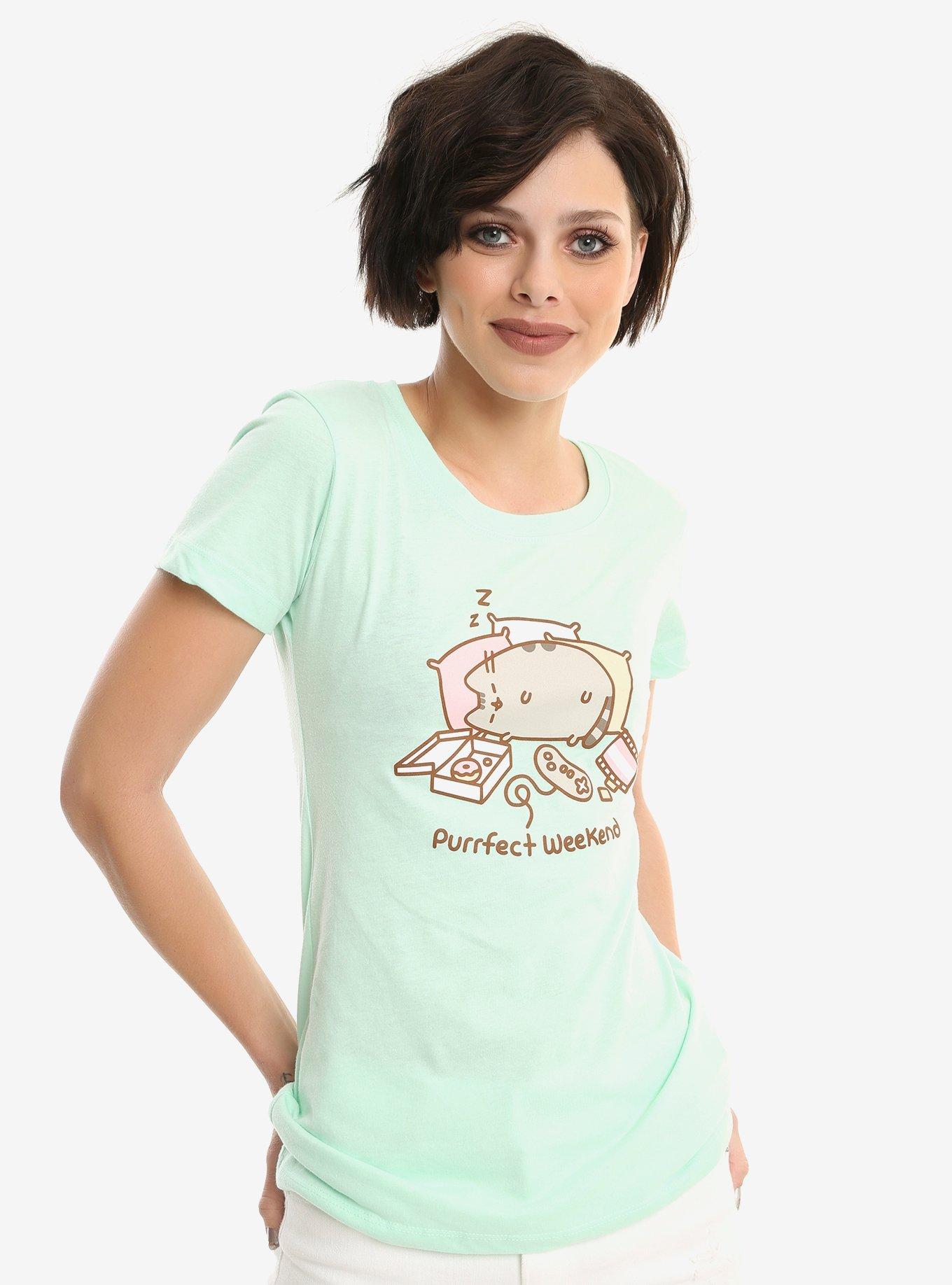 Pusheen Purrfect Weekend Girls T-Shirt, MINT, hi-res