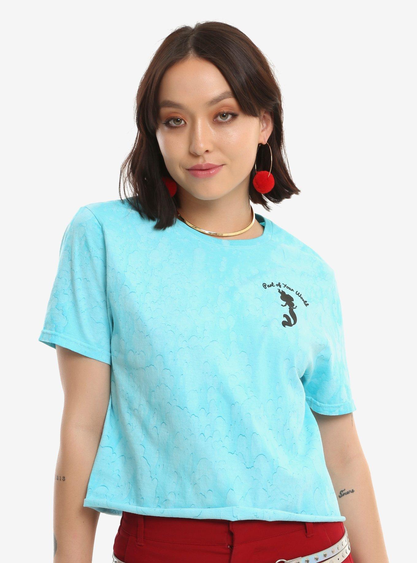 Disney The Little Mermaid Rain Wash Girls Crop T-Shirt, MINT, hi-res
