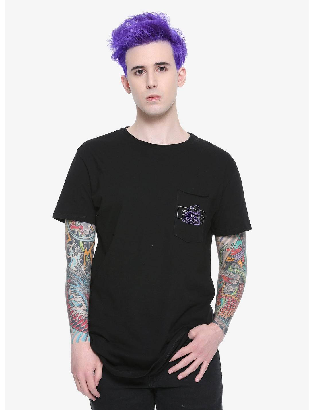 Fall Out Boy Wave Pocket Round Hem T-Shirt, BLACK, hi-res
