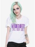 Fall Out Boy Distorted Logo Girls Crop Top, WHITE, hi-res
