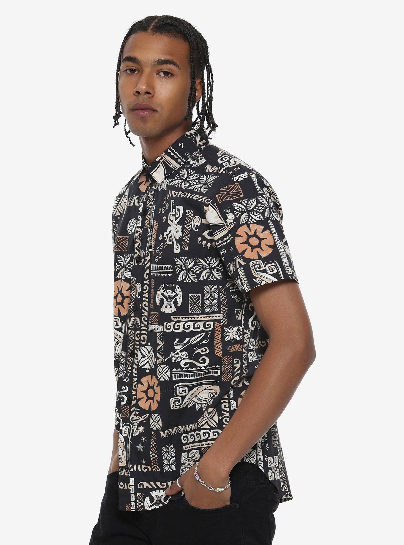 Our Universe Disney Moana Maui Short-Sleeve Woven Button-Up, MULTI, hi-res