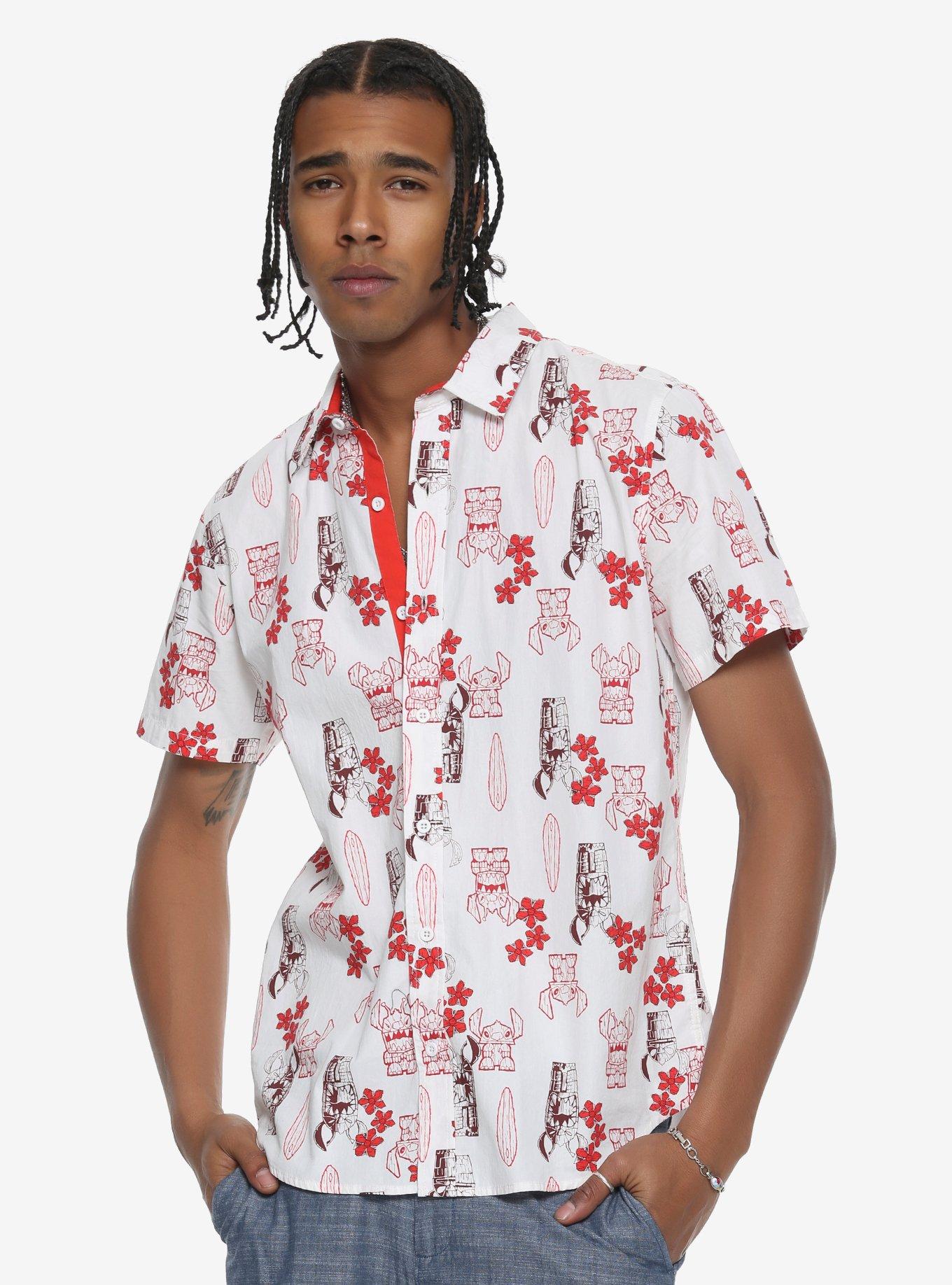 Our Universe Disney Lilo & Stitch Tiki Woven Button-Up, MULTI, hi-res