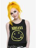 Nirvana Smiley Girls Crop Top, BLACK, hi-res