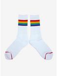 XXX RUDE Rainbow Varsity Striped Crew Socks, , hi-res
