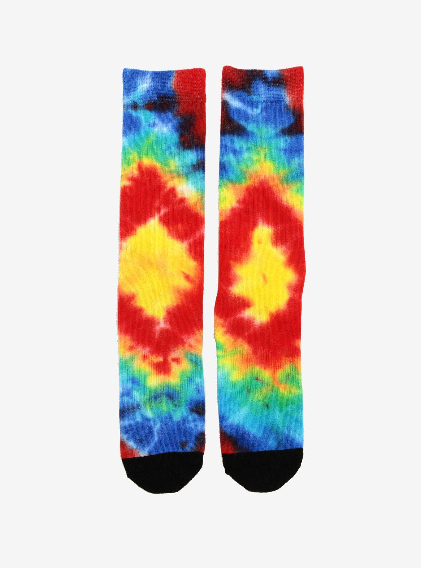 Rainbow Tie Dye Crew Socks, , hi-res