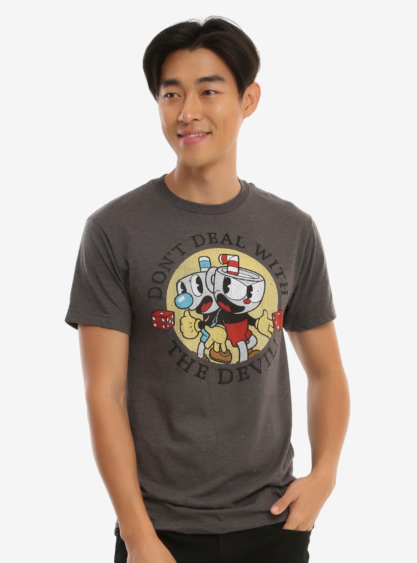 Cuphead Don't Deal T-Shirt, GREY, hi-res