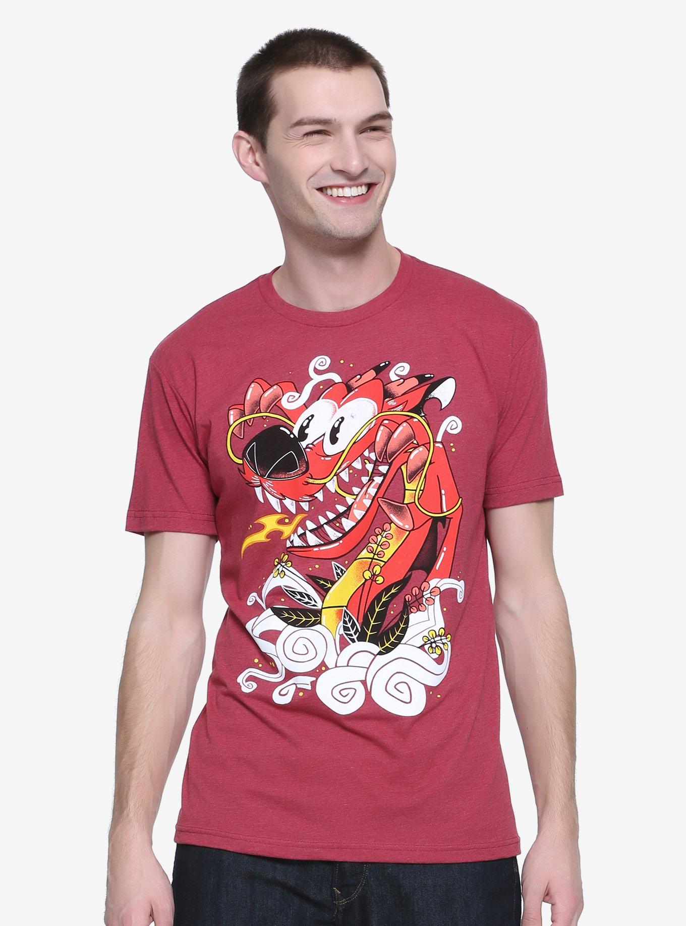 Disney Mulan Mushu Head T-Shirt - BoxLunch Exclusive, RED, hi-res