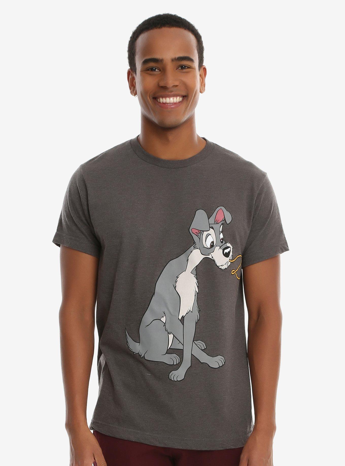Disney Lady & The Tramp Noodle Couples T-Shirt - BoxLunch Exclusive, GREY, hi-res