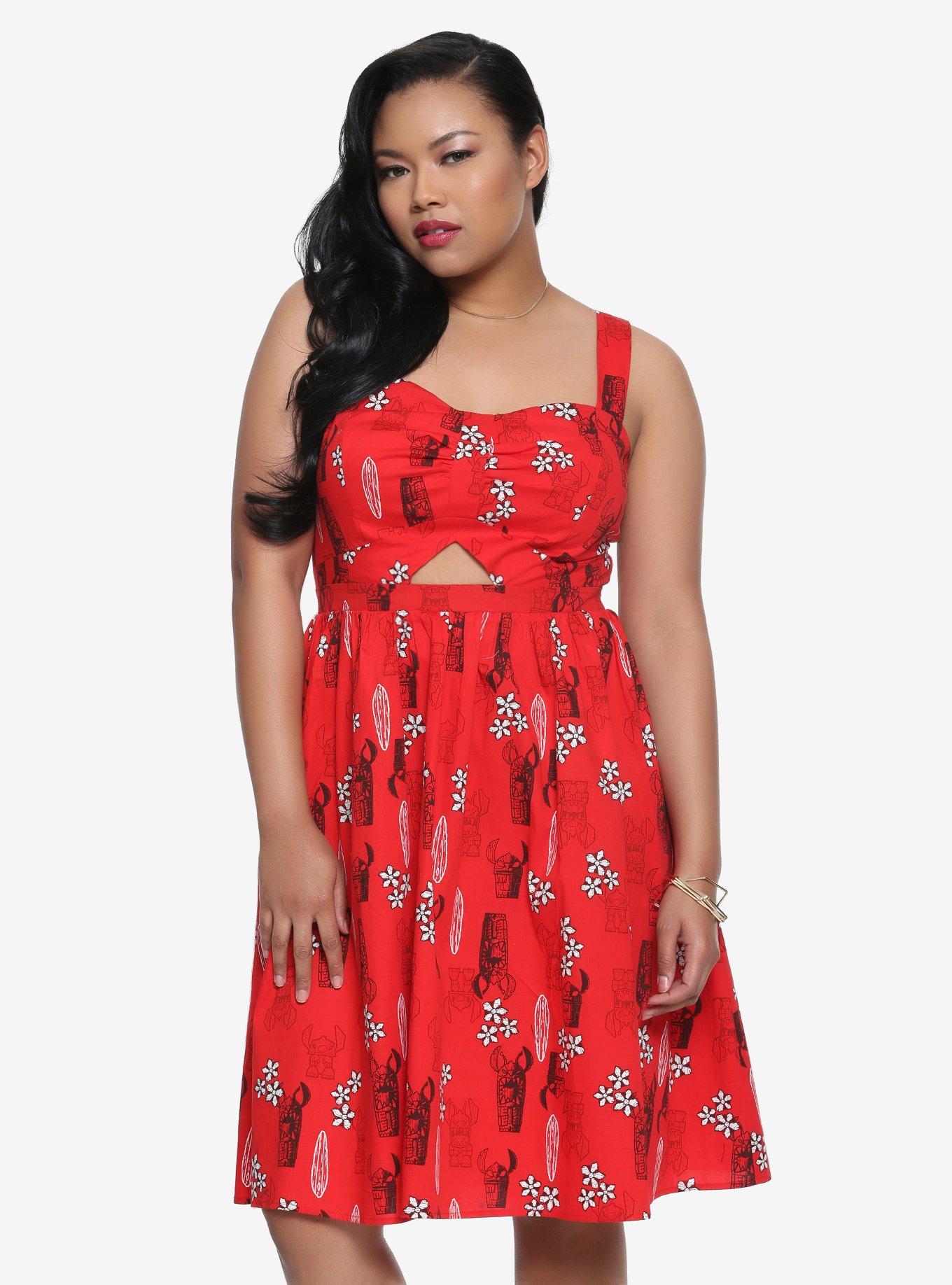 Disney Lilo & Stitch Retro Cut-Out Dress Plus Size, MULTI, hi-res