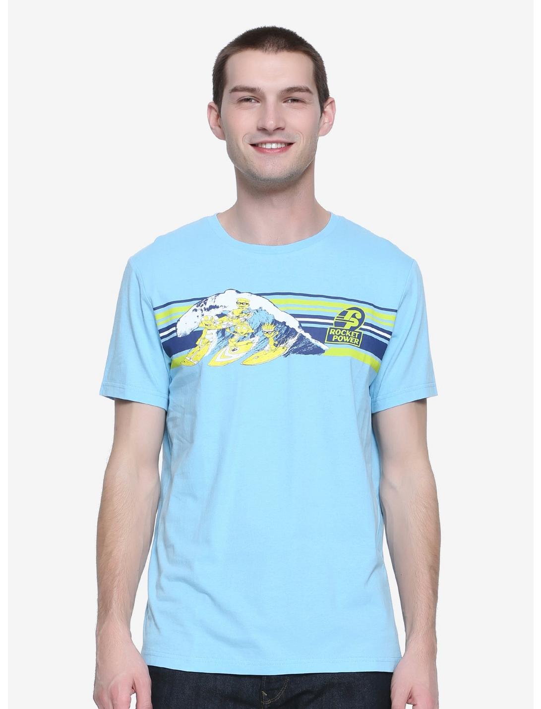 Rocket Power Striped T-Shirt - BoxLunch Exclusive, BLUE, hi-res
