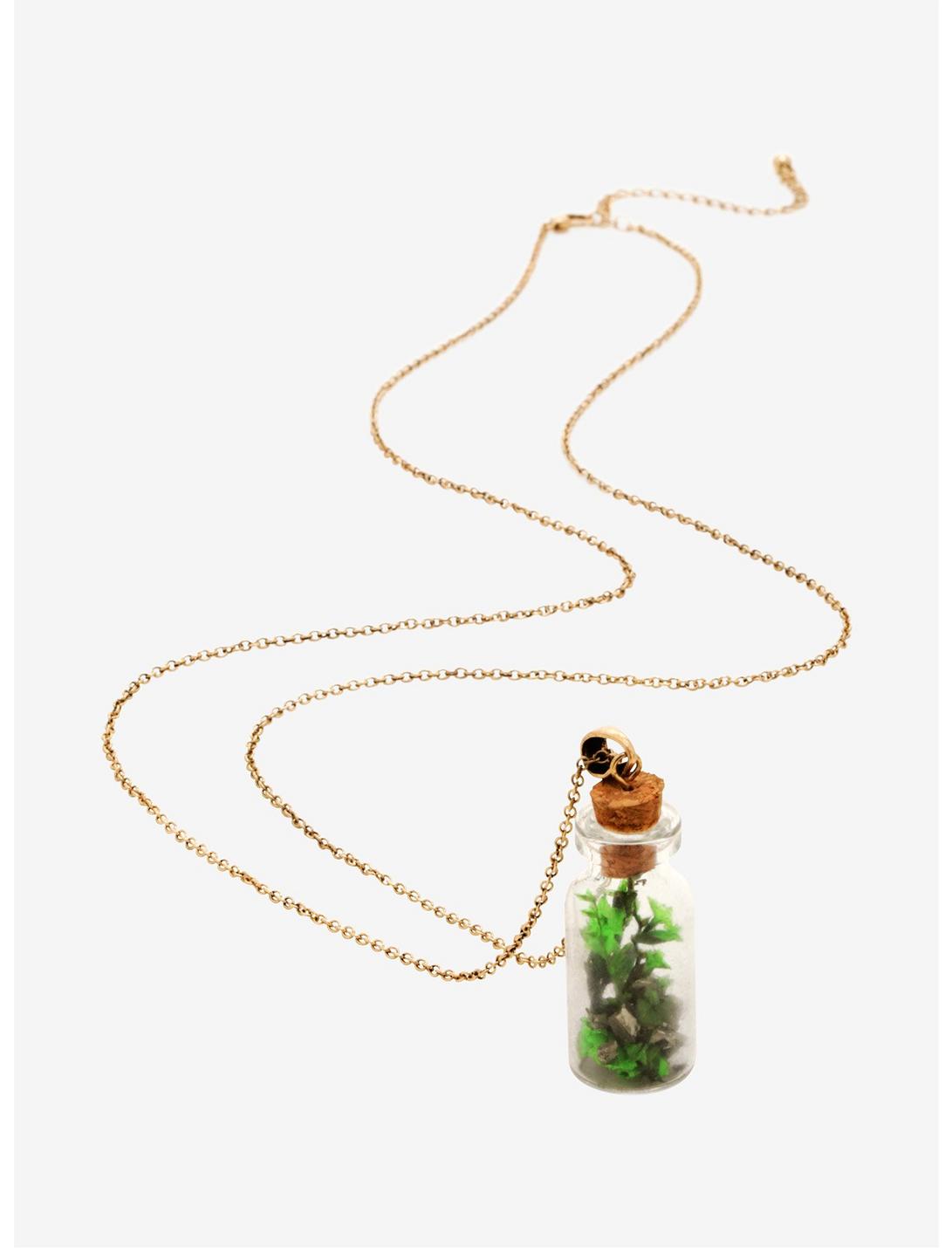 Green Flower Bottled Necklace - BoxLunch Exclusive, , hi-res