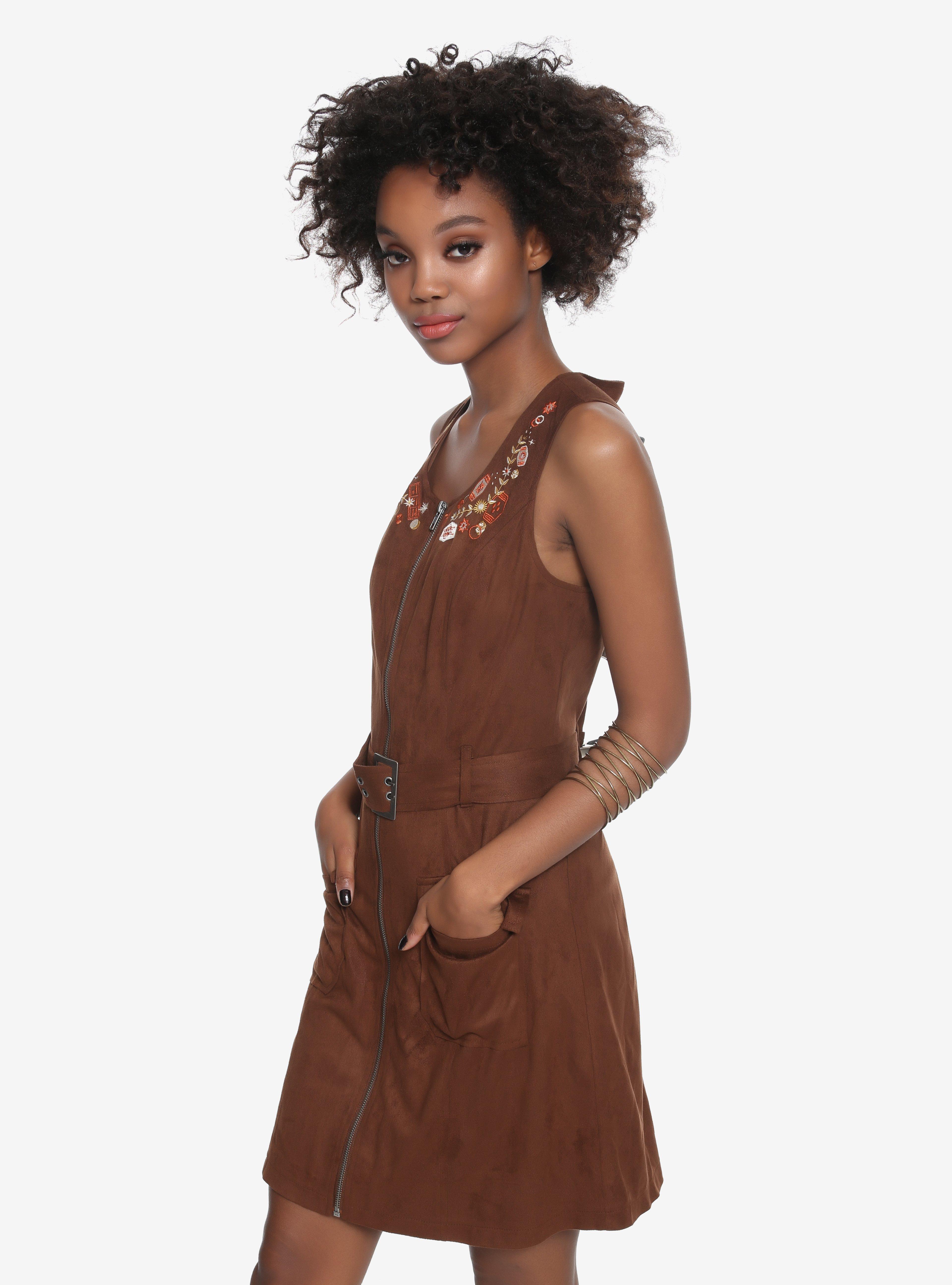 Her Universe Star Wars Solo Suede Zipper Dress, BROWN, hi-res