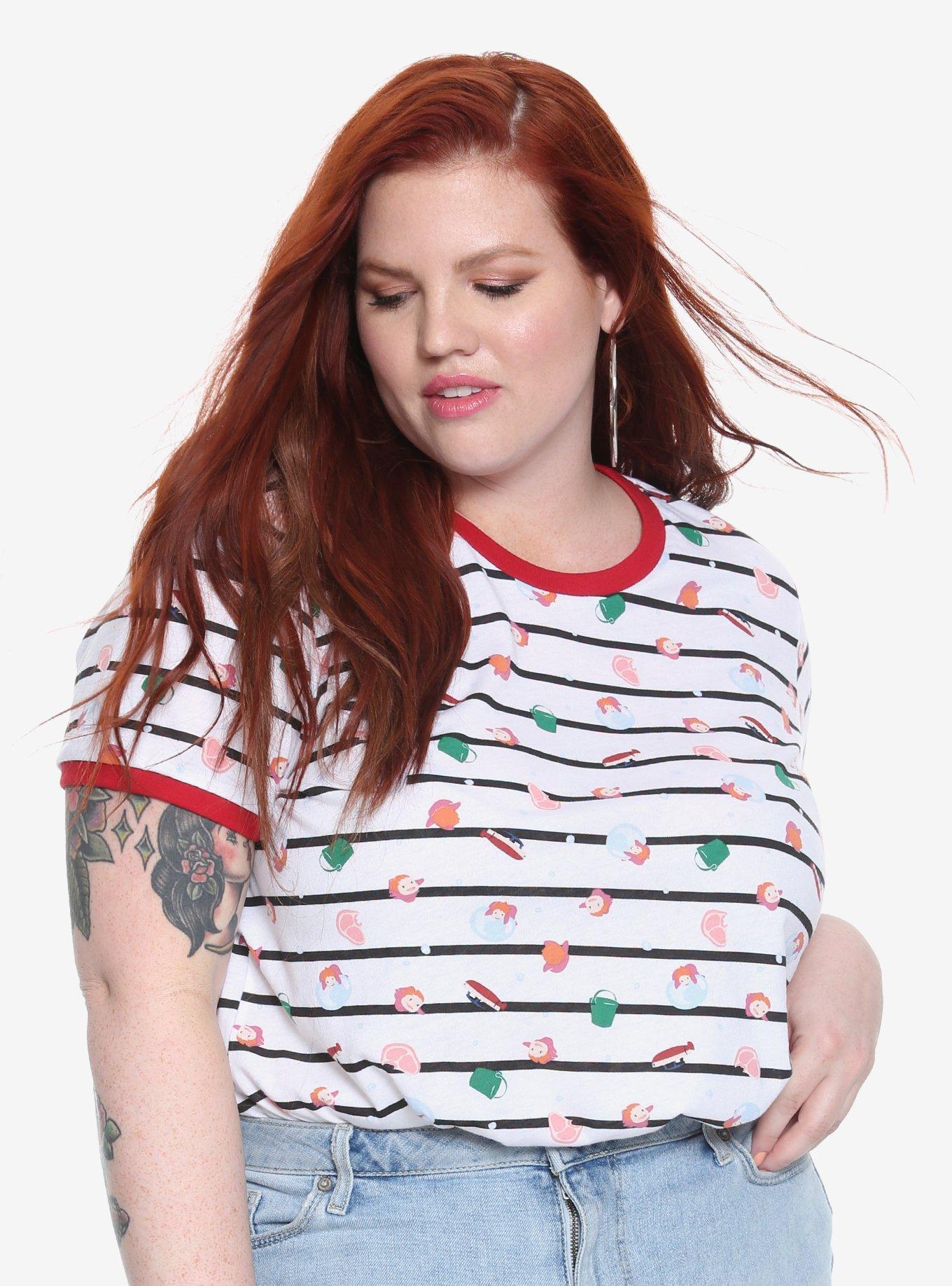 Her Universe Studio Ghibli Ponyo Nautical Ringer T-Shirt Plus Size, MULTICOLOR, hi-res