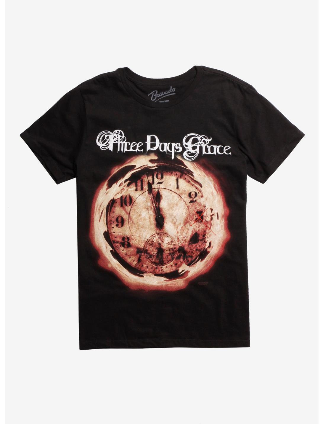 Three Days Grace Clock T-Shirt, BLACK, hi-res