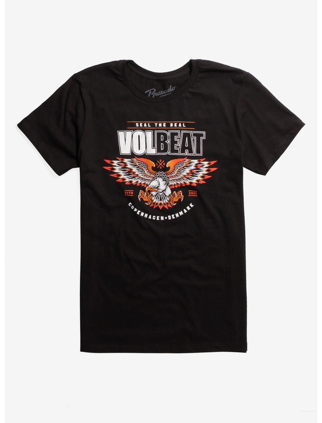 Volbeat Seal The Deal Eagle Logo T-Shirt, BLACK, hi-res