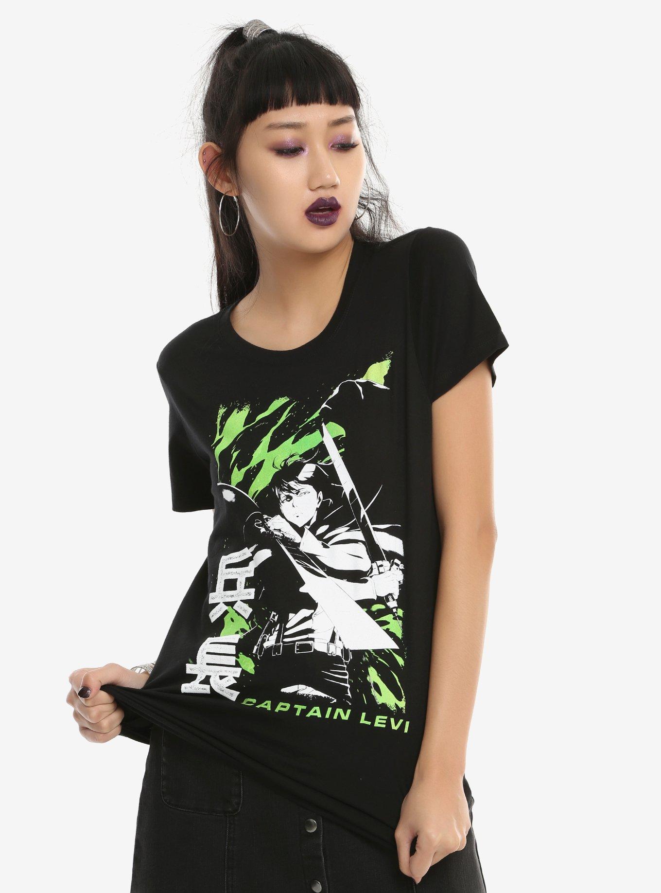 Attack On Titan Captain Levi Girls T-Shirt, BLACK, hi-res