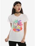 Rick And Morty Watercolor Faces Girls T-Shirt, MULTI, hi-res