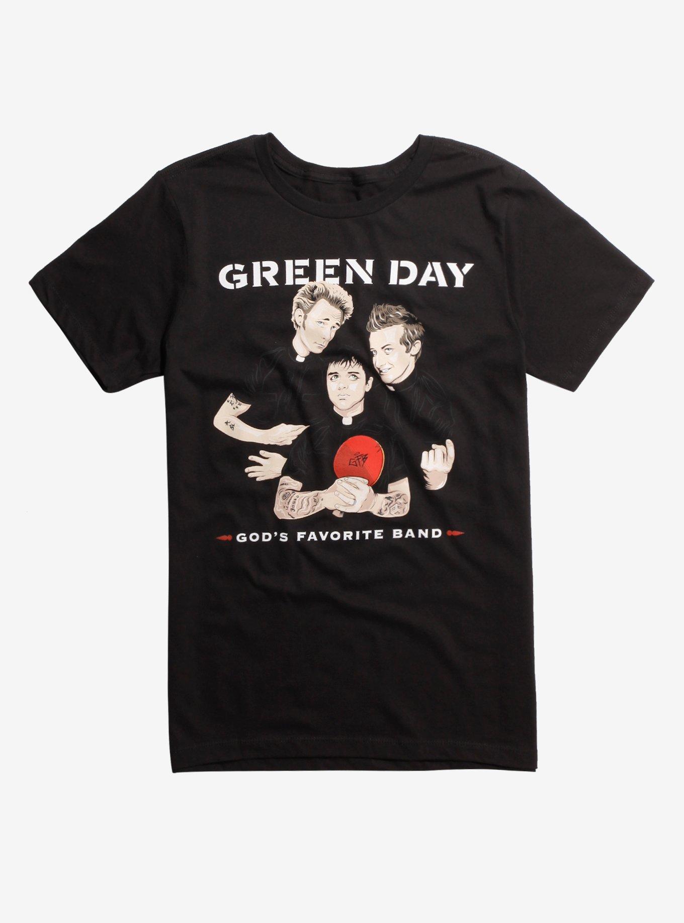 Green Day God's Favorite Band T-Shirt, BLACK, hi-res