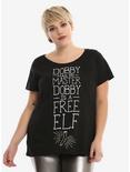 Harry Potter Dobby Quote Girls T-Shirt Plus Size, BLACK, hi-res