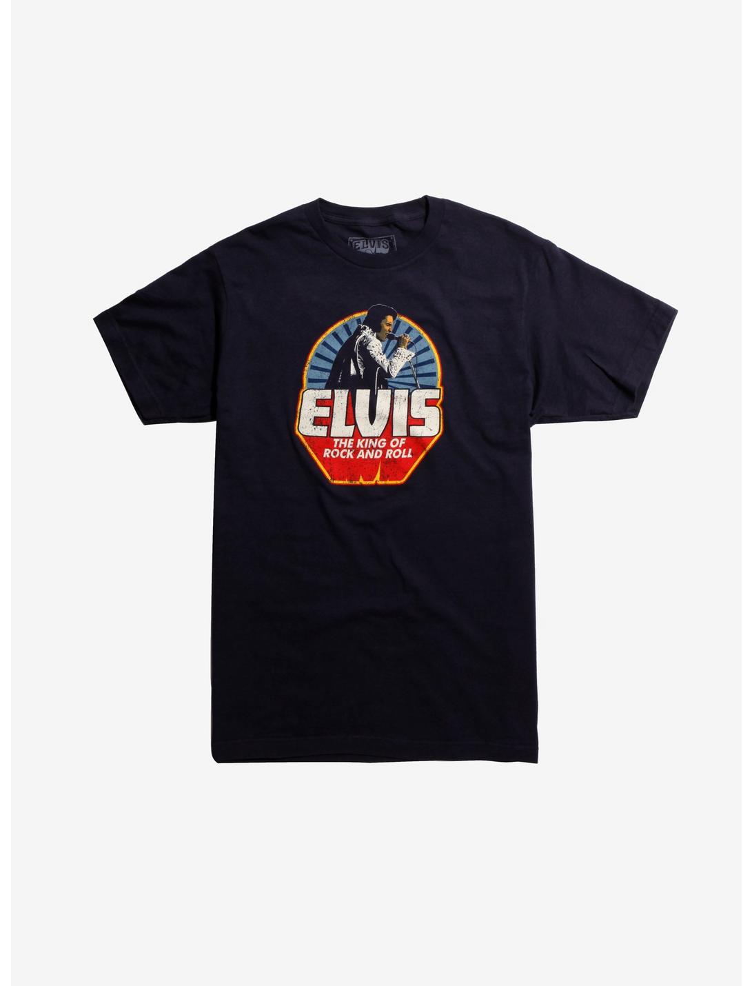 Elvis King Of Rock And Roll T-Shirt, BLUE, hi-res
