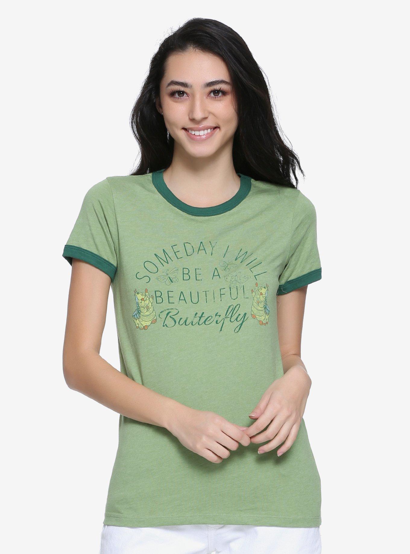 Disney Pixar A Bug's Life Butterfly Womens Ringer Tee - BoxLunch Exclusive, NATURAL, hi-res