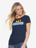 Disney Pixar Toy Story Al's Toy Barn Womens Ringer Tee - BoxLunch Exclusive, ELECTRIC YELLOW, hi-res
