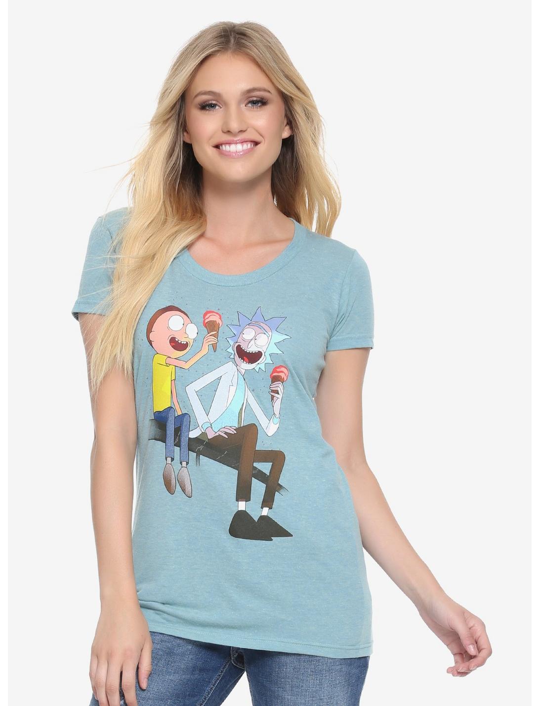 Rick And Morty Ice Cream Womens Tee - BoxLunch Exclusive, PEACH SORBET, hi-res