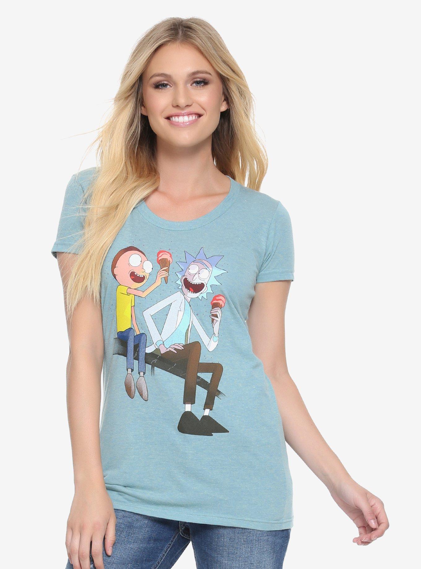 Rick And Morty Ice Cream Womens Tee - BoxLunch Exclusive, PEACH SORBET, hi-res
