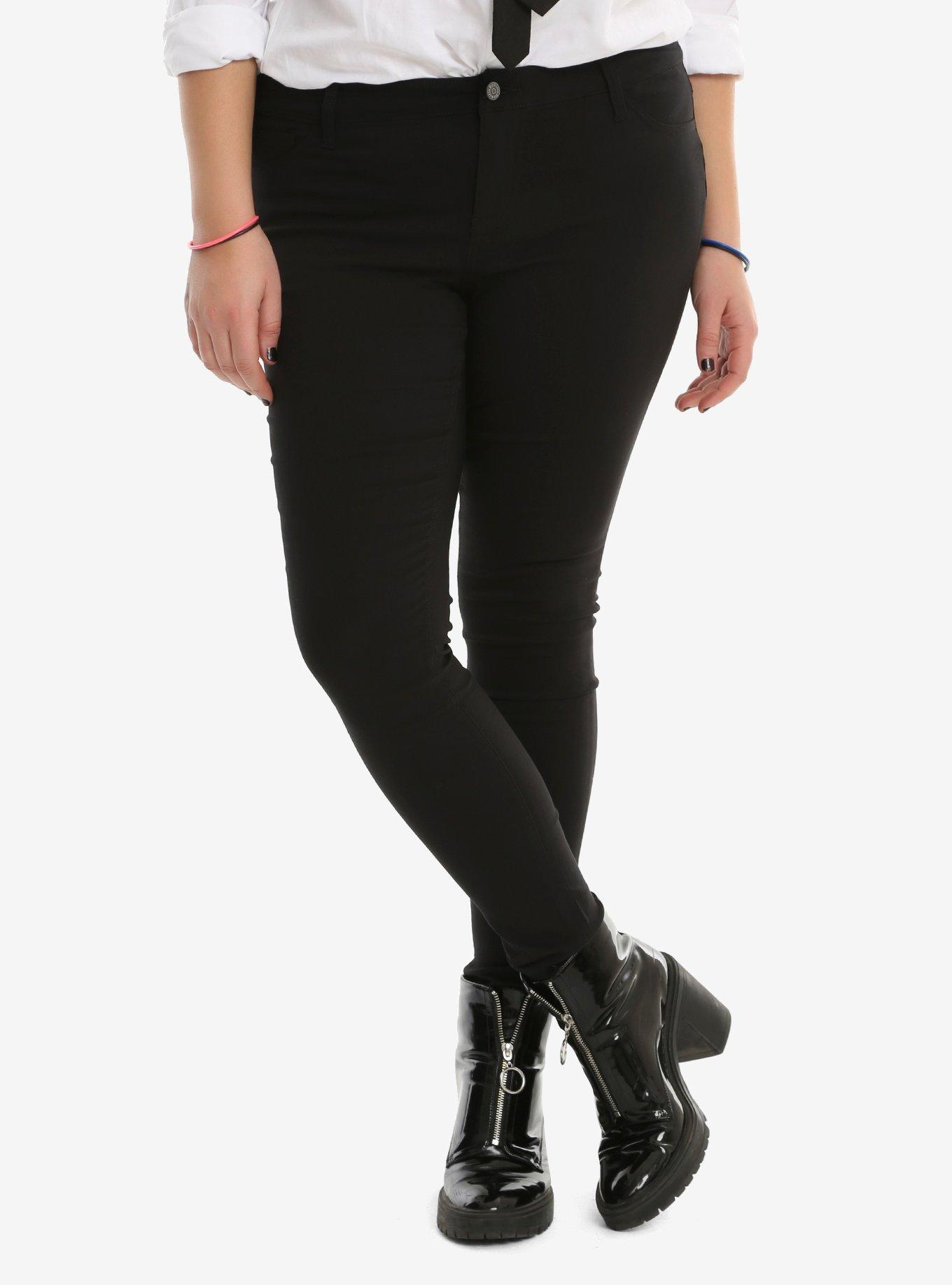 Dickies Black Super Skinny Pants Plus Size, BLACK, hi-res